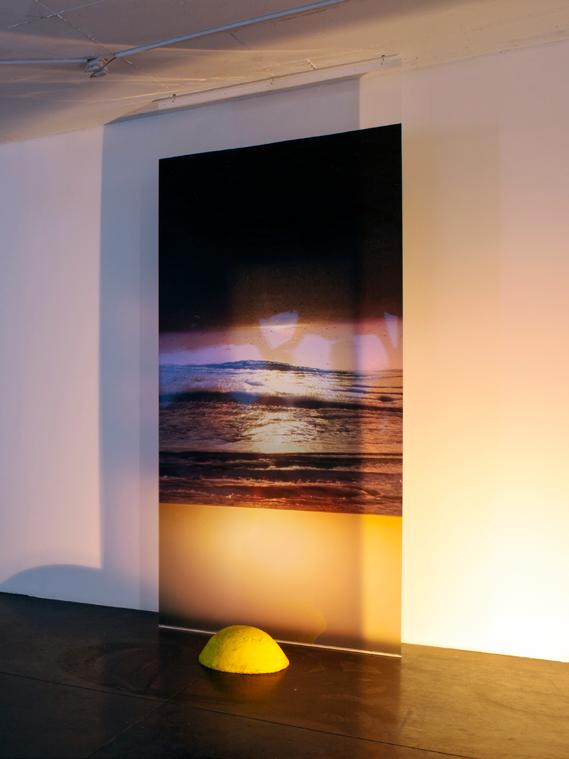 14 Distorted Sun, 2018 Digital print on transparency and Plasticine 285x140 cm,