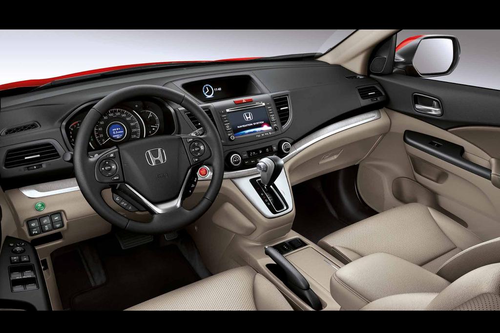 כל מה שצריך, ברכב שאתה רוצה סביבת הנהג ב- CR-V החדש תעטוף אותך עם כל האבזור המתקדם שניתן לבקש: מערכת שמע איכותית ויוקרתית המתממשקת עם ipod,usb ו-,MP3 לוח מחוונים מהודר, מסך מידע