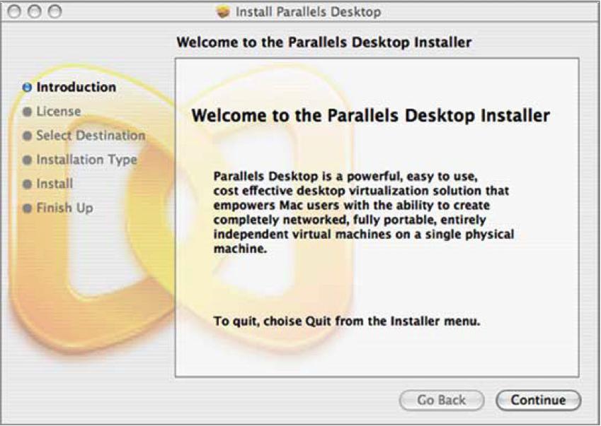 פרק 2 התקנת Parallels Desktop דרישות המערכת,Mac Pro בלבד, כלומר מחשבי Intel עובדת עם מחשבי מקינטוש בעלי מעבד Parallels Desktop מחשבי imac או Mac mini מהדגמים שיצאו בשנת 2006, מחשבי MacBook או.