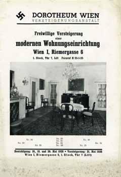 35. Auctions Catalogues Participation of Jews is Forbidden Seven catalogues of the Dorotheum Vienna Auction House. Vienna, 1938-1939. Objects for sale include furniture, art, books and more.