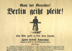 תוכן ה"נאום" נדפס בגרמנית משובשת, האמורה לחקות את אופן הדיבור היהודי וללעוג לו, בשילוב ניבים עבריים במבטא אשכנזי-גרמני.