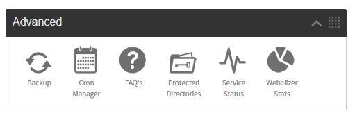 Backup אם יש גיבויים של המערכת הם יופיעו פה Cron Manager כאן תוכלו להגדיר סקריפטים שירצו בזמנים מסוימים FAQ כל המידע על המערכת נמצא כאן Protected Directory אם