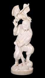פסלון שנהב יפני מרשים,OKIMONO תקופת.)1868-1912( MEIJI חתום:.HOZAN גובה: 23.