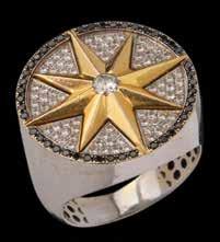 )GIA $ 30,000 40,000 1097. טבעת זהב לבן 18K, חישוק מתפצל משובץ יהלומים בצדדים ובמסגרת במשקל כולל של,ct 0.