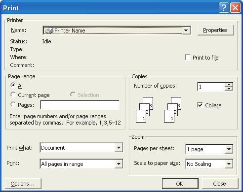 מדפסת בב- WINDOWS הגדרות תפריטי לוח הבקרה של המדפסת מספקים גישה לאפשרויות רבות. מנהל המדפסת של Windows מכיל אף הוא הגדרות לרבים מפריטים אלה.