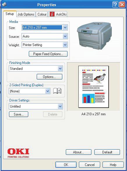 1 2 3 4 5 6 (הגדרות) SETUP הכרטיסייה בלחיצה על Properties (מאפיינים) בתיבת הדו-שיח Print (הדפסה) של היישום שבו אתה עובד, נפתח חלון מנהל המדפסת, המאפשר לך לציין את העדפות ההדפסה שלך עבור המסמך הנוכחי.