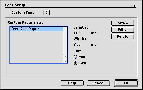 (אפשרויות הגדרת עמוד PAGE SETUP OPTIONS - CUSTOM PAPER SIZE נייר מותאם אישית) גודל ניתן ליצור
