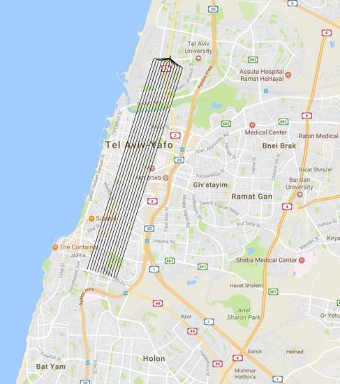 הסקר בגיאנה ע"ג מפת ישראל חיפה