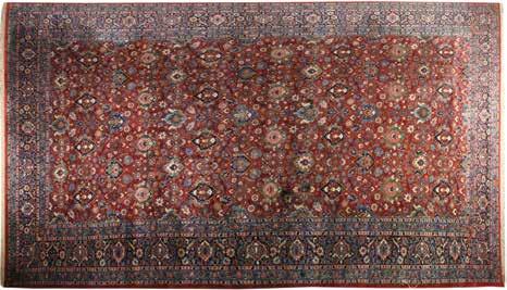 300X204 ס"מ. $ 4,000 5,000 1244. שטיח אפגאני דוגמת זיגלר, בדגם מדליונים ועיטורים מיוחדים במינם על רקע אדום וקרם בשוליים. 240X152 ס מ. $ 3,200 3,400 1245.