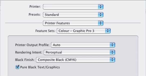 מתפריט [File] (קובץ), בחר באפשרות [Print] (הדפסה). 1 2 3 4 2. מתפריט [Printer] (מדפסת) (1), בחר במדפסת שלך. 3. בתפריט הבא (2), בחר Features] [Printer (מאפייני מדפסת). 4. מתפריט Sets] [Feature (ערכות מאפיינים) (3), בחר.