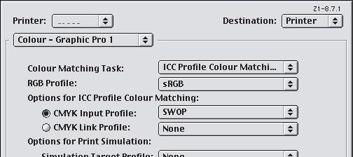 .5 בחר Pro1] [Colour Graphic (צבע - 1 (Graphic Pro.(4) 4 5 6 6. מתפריט Task] [Colour Matching (משימת התאמת צבעים) (5), בחר.(ICC צבעים בעזרת פרופיל (התאמת [ICC ProÞle Colour Matching].