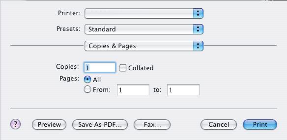 OS X MAC OS.1 בחר [File] (קובץ) [Print] (הדפסה). 1 2 3 2. מתפריט המדפסת (1) בחר בדגם של המדפסת שלך.