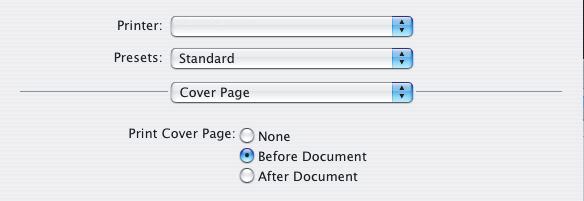 בחר באפשרויות הרצויות לדף השער (3). שער בב- X MAC OS דף ניתן לגשת לדף השער מתיבת הדו-שיח "הדפסה" של היישום.
