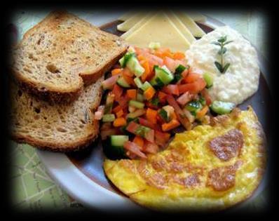 דוגמא לתפריט מאוזן-תפריט מומלץ של כ- 1500 קלוריות ארוחת בוקר 2 פרוסות לחם + ביצה