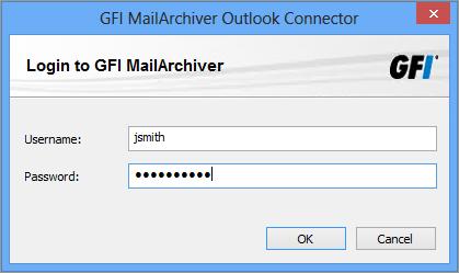Outlook ב- Connector שימוש 2 ב- Microsoft אוטומטי באופן עצמו את ירשום הוא, Outlook Connector התקנת עם ה- URL כתובת באמצעות GFI ל- MailArchiver אוטומטי באופן להתחבר ינסה Outlook.