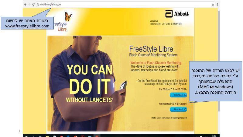 5. מערכת ניהול נתונים LIBRE אתר האינטרנט של FreeStyle Libre מאפשר צפיה בנתונים שהועלו ממכשירים לניהול
