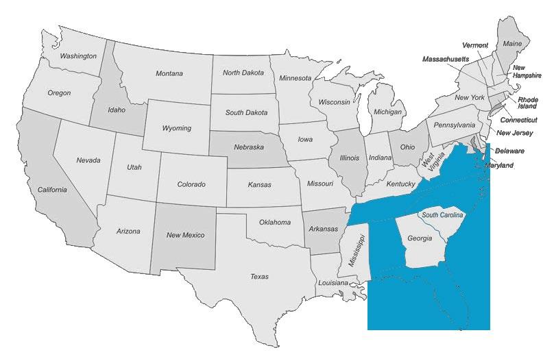 מישורים USA לחברה 14 נכסים בארה"ב, מרביתם מרוכזים בדרום מזרח המדינה.