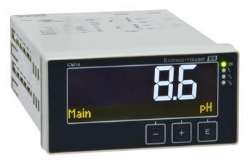 Analytics in W&WW CM14 Small, low-priced transmitter for skid builders 4-wire, 1 channel with 2 analog outputs and 2 relays 48 x 96 mm panel-mounted housing For ph/orp
