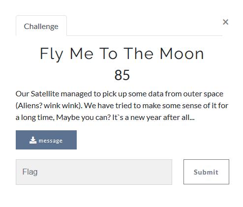 אתגר 85( Fly Me To The Moon :#4 נקודות) פתרון : אנו
