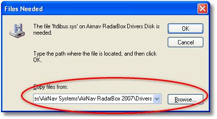 לחץ "C:\Program Files\AirNav Systems\AirNav RadarBox