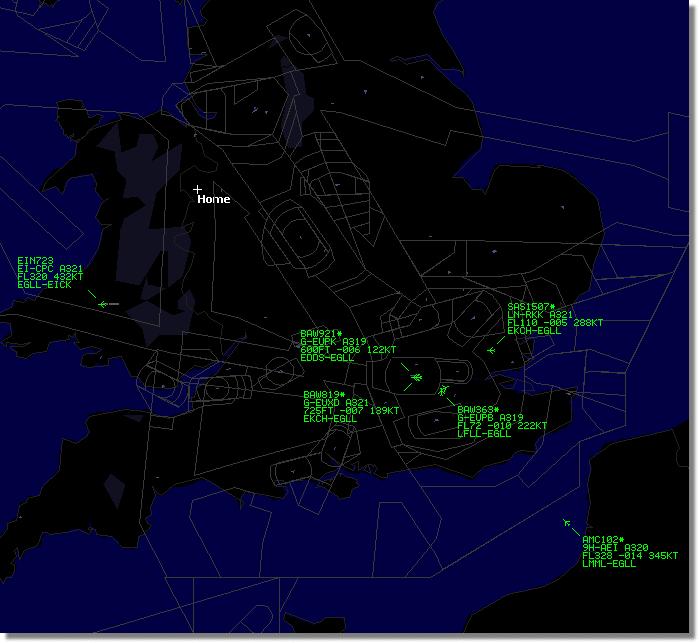 41 RadarBox השימוש ב המציג טיסות נכנסות ויוצאות ) (EGLL בתמונה : שימוש בפילטר של שדה התעופה הית'רו בלונדון AirNav של ACARS חיבור למפענח ה 3.