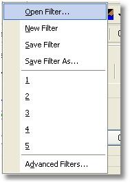 71 תפריטים, חלונות וסרגלי כלים Filters 4.3.2 )תפריט המסננים( File Menu. ניתן לבחור איזה מידע יוצג על המפה.