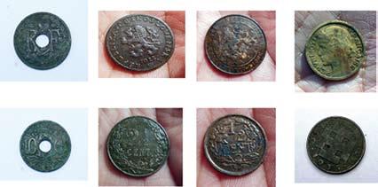 מבחר מטבעות שהתגלו בזמן החפירות
