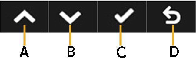 מקשים בפאנל הקדמי מקשים בפאנל הקדמי תיאור A למעלה לחץ על המקש Up )למעלה( כדי לכוונן )להגדיל טווח( פריטים בתפריט המסך.