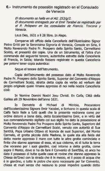 33 הכרמל של פרוספרו של רוח הקודש: דו"חות ומכתבים, 1631 1653 קתדרה ים שפעלו בחסות של שליט( ממלטה וממקומות אחרים, ואלו פגעו לעיתים בסחר הימי.