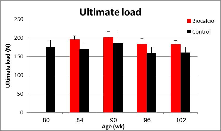 תוצאות בדיקת עצמות מקסימום עומס Figure 8: Tibia's ultimate load (N)