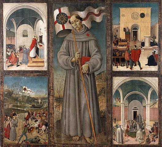 דרשנות אמנות וסגפנות ברנסנס האיטלקי איור 6 תמונת מזבח אנונימית, ג'ובאני דה קפסטראנו אקוילה, המוזיאון