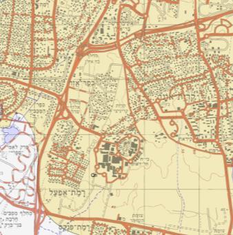 מיקום האתר איור : 2 מפה גיאולוגית של אזור האתר )גליון תל אביב(. הרקע החום מייצג קרקע חמרה. 1.
