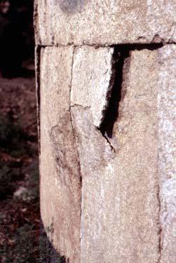 התנתקות / הפרדות (0/44) ניתוק בין שכבות או חלקים לא פגועים של האבן (שכשלעצמם אינם פגועים), מגוף האבן ו/או בין השכבות עצמן. הפרדות (Detachment) הוא המונח המקובל יותר לשימוש בבלית טיח ופסיפסים.