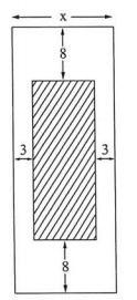 שאלה מספר 0 נתון: 1 שטח כל עמוד במחברת פרסום למוצרי קוסמטיקה צריך להיות 611 סמ"ר 7 סמן ב- x את רוחב העמוד צ"ל: א הבע באמצעות x את אורך העמוד נתון נוסף: 3 רוחב השוליים בראש העמוד ובתחתיתו צריך להיות 8