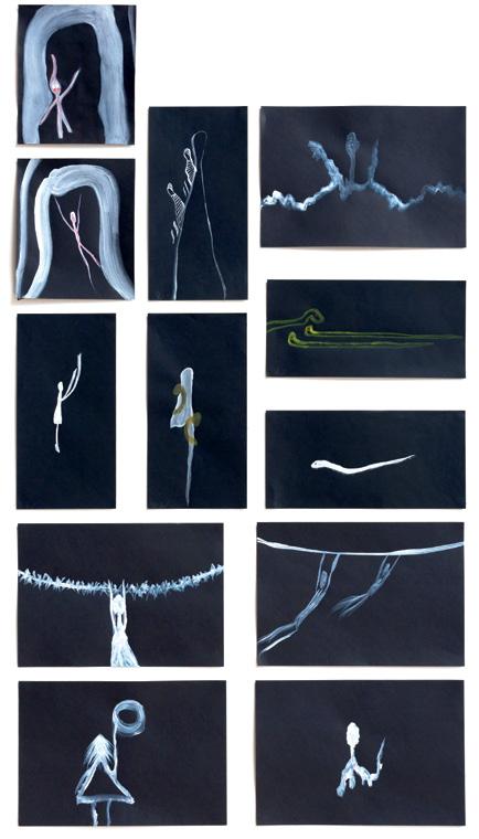 ורוניק ענבר, ללא כותרת, אקריליק וצבעי מים על נייר, גודל משתנה, 2014-2010