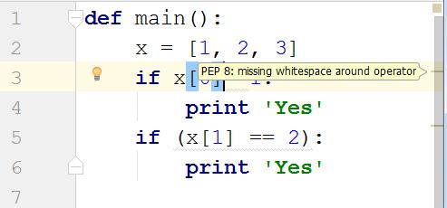 93 פרק 7 כתיבת קוד נכונה ניתן לראות שהריבוע בצד ימין למעלה הינו בצבע צהבהב, לא ירוק אבל גם לא אדום. הדבר מראה לנו שהקוד ירוץ בצורה תקינה, אבל יש בו טעויות.