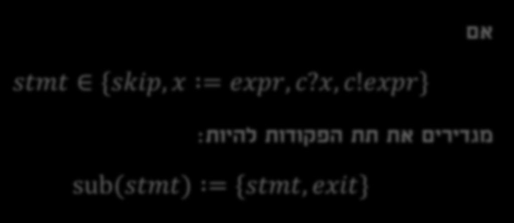 ית: אם stmt {skip, x = expr, c?x, c!
