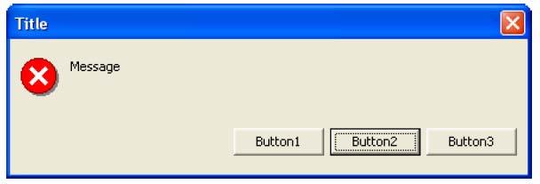 JFace Dialogs String[] buttontext = new String[] { "Button1", "Button2", "Button3" }; MessageDialog messagebox; = new MessageDialog(shell, "Title", null, "Message", MessageDialog.