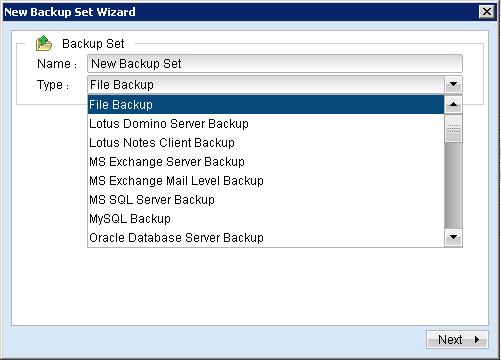 Database בדוגמא זו נבחר ב- Backup.File להמשך נלחץ על.