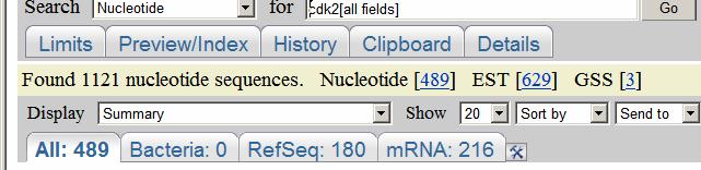 תרגיל 2: חיפוש רצפי נוקליאוטידים במאגרי - NCBI תפריט טעימות ממטבח NCBI פתחו את מאגר הנוקליאוטידים של (http://www.ncbi.nlm.nih.gov/entrez/query.fcgi?
