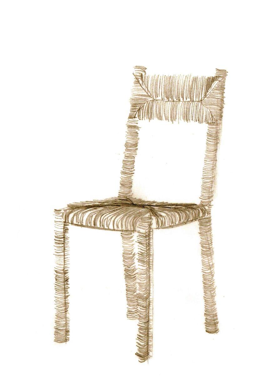 Straws Chair dimensions : L : 41cm P : 43cm H : 79cm matériaux