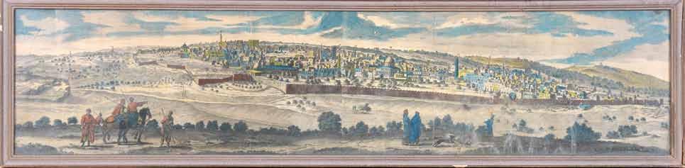3 3. Jerusalem Panorama Netherlands, 1698 Panoramic view of Jerusalem from the Mount of Olives, by the Dutch artist Cornelis de Bruyn, who traveled to Eretz Israel at the end of the 17th century.