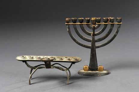 Opening Price: $600 156. Three Pal-Bell Chanukah Lamps Three Chanukah lamps, product of Pal- Bell. Israel, 1950s. Bronze castings.