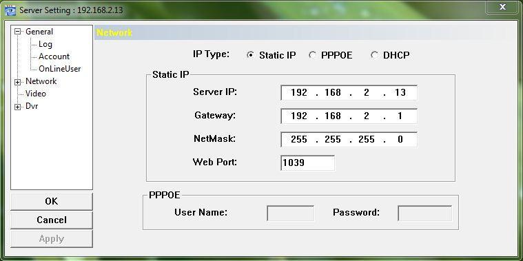Network )רשת( בשורת IP Type )סוג )IP בחר IP( Static IP קבוע(.
