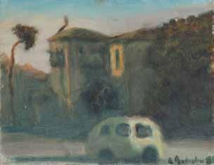 1956) Interior with a Window to the Landscape / 2002 / Oil on canvas mounted on cardboard / 50X25 cm Signed and