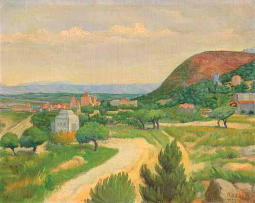 .14 אהרן שאול ש ור )1864-1945( הדר הכרמל, חיפה / 1933 / שמן על בד מוצמד לקרטון / 30X38 ס מ / חתום ומתוארך מקור: משפחת האמן.