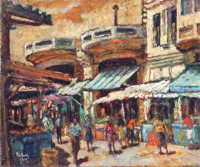 Rodan (1916-1985) Carmel Market in Tel Aviv / Oil on canvas / 55X65 cm / Signed