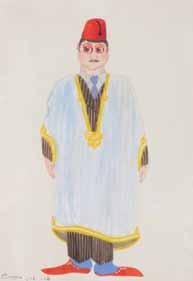 1963) From The Game Series (Preparation for the Chess Game Object) / Gouache on paper / 20X14 cm / Signed Exhibition: The ministry of culture prize winners exhibition, Tel Aviv Museum of Art, August