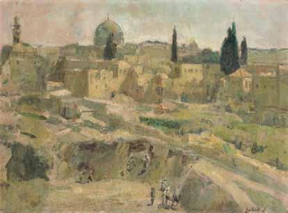 20 21.20 אריה אורלנד )1887-1954( ירושלים / שמן על בד / 52X70 ס מ חתום.