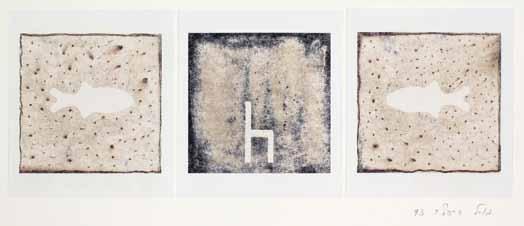 Morel Derfler (1956-2001) Fish and a Chair / 1993 / Three Processed photographs / 20X54 cm Signed and dated Provenance: Collection of